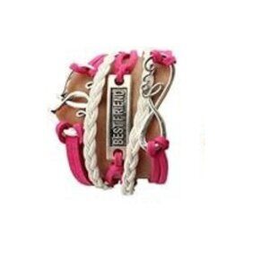 Handmade Braided Multi Layers Vintage Woven Rope Woven Leather Alloy Owl Bangle